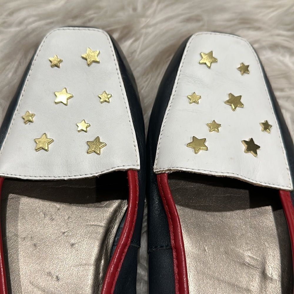 Array Salute Leather Red White And Blue Star Embellished Slip On Loafer Sz 10N - Picture 5 of 14